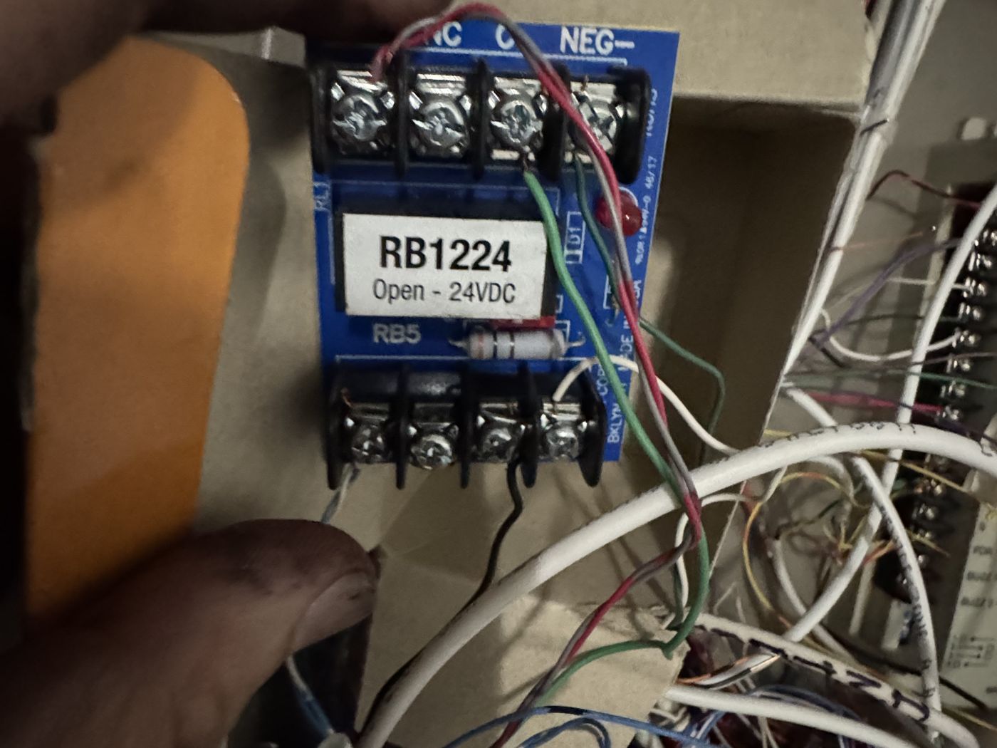 During: circuit converted from normally-closed to normally-open