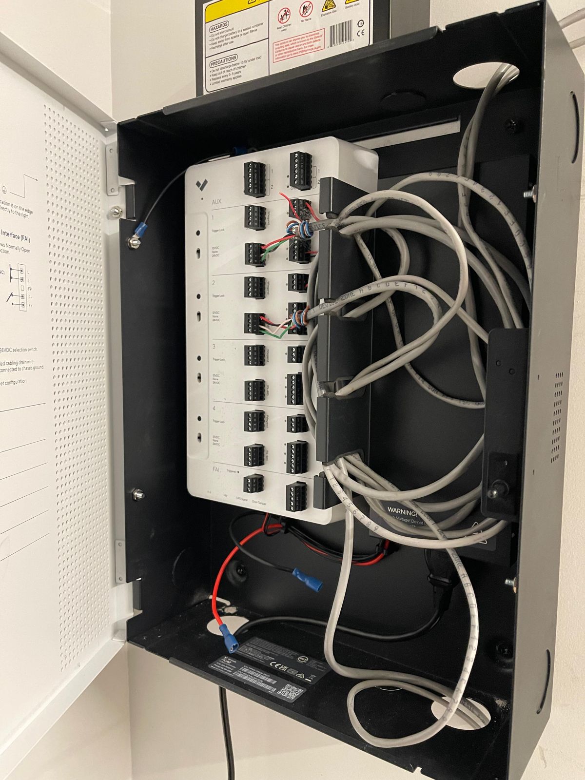 Access control panel wired and integrated
