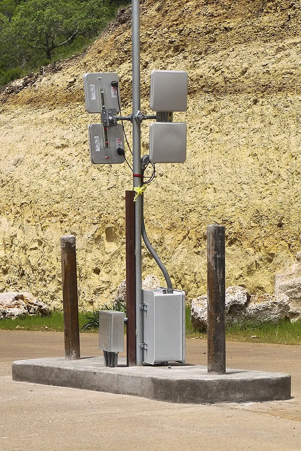 Radio-frequency identification antennas installed at a gated-community entrance